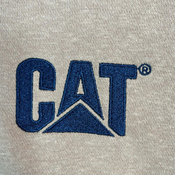 CAT Caterpillar Girls Pullover Hoodie Dijon Brown Embroidered Logo Spellout XL - Picture 4 of 12